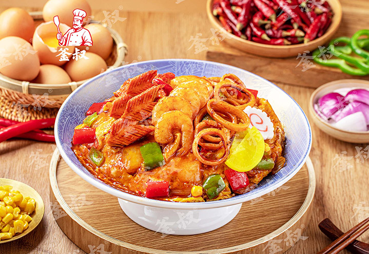 海鲜全家福滑蛋饭