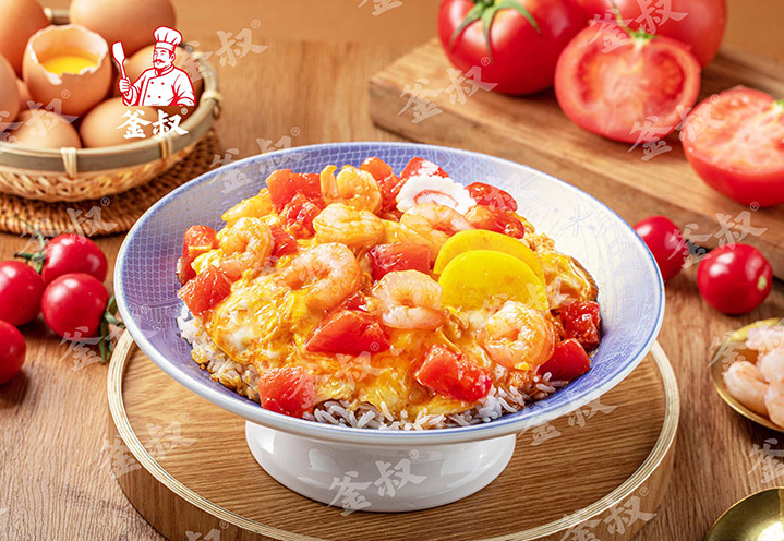 番茄虾仁滑蛋饭